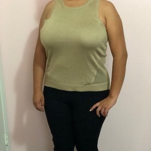 Michael Kors Sleeveless Gold Blouse